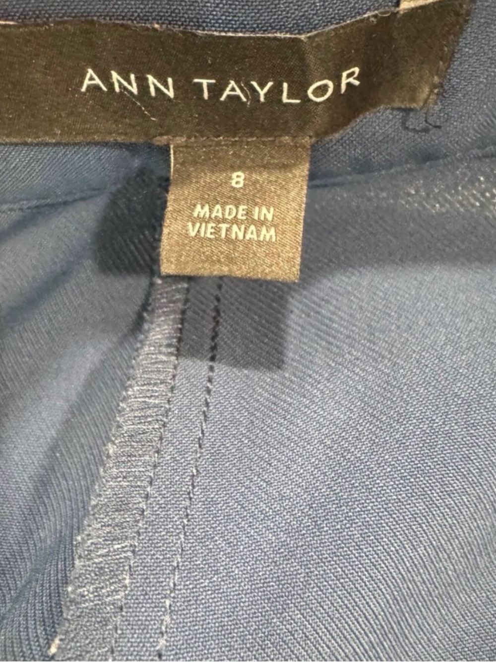 Ann Taylor Navy Wide-Leg Dress Pants - Picture 2 of 3